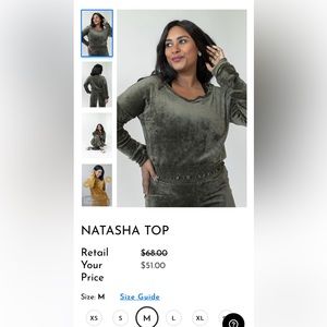 SAVVI Natasha velour top